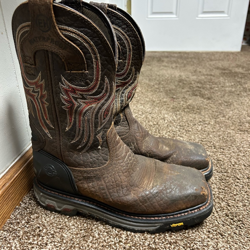Justin steel toe boots 9d